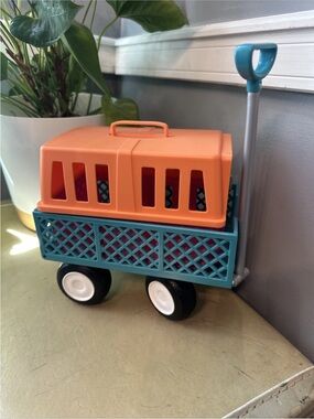 American Girl Kira Bailey Wildlife Rescue Wagon Cart & Orange Carrier with Door